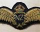 C. Ww2 Royal New Zealand Air Force Bullion Woven Pilot Qualification Wings Badge