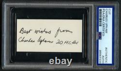 Charles Upham signed autograph 1.5x3 cut New Zealand Soldier WWII PSA Slabbed