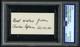 Charles Upham signed autograph 1.5x3 cut New Zealand Soldier WWII PSA Slabbed