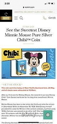 ChibiT Coin Collection Disney Series Minnie Mouse 1oz Silver Coin IN HAND