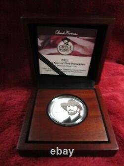 Chuck Norris 5-Principles Collectable Coin 1 Troy Ounce. 999 Fine Silver Coin