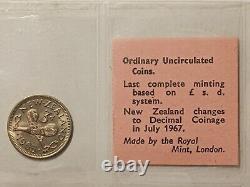 Coins of New Zealand 1965, Uncirculated Coins set, Made by the Royal Mint, London
