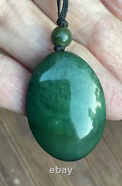 Collectible Nz Maori Chatoyant Flawless Pounamu Greenstone Nephrite Jade Pendant