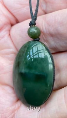 Collectible Nz Maori Chatoyant Flawless Pounamu Greenstone Nephrite Jade Pendant