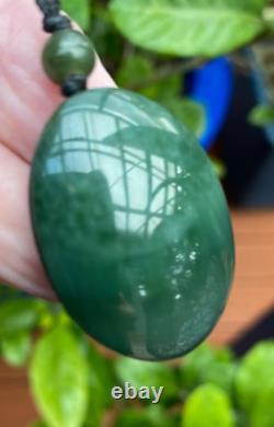 Collectible Nz Maori Chatoyant Flawless Pounamu Greenstone Nephrite Jade Pendant