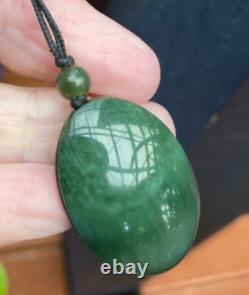 Collectible Nz Maori Chatoyant Flawless Pounamu Greenstone Nephrite Jade Pendant