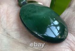 Collectible Nz Maori Chatoyant Flawless Pounamu Greenstone Nephrite Jade Pendant