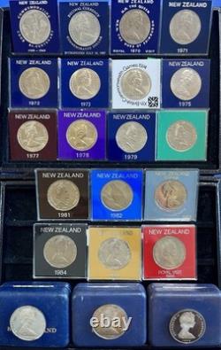 Collection Of 21 Coins NZ One Dollar /QUEEN 1967/1986 British Commonwealth Games