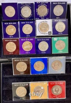 Collection Of 21 Coins NZ One Dollar /QUEEN 1967/1986 British Commonwealth Games