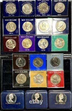 Collection Of 21 Coins NZ One Dollar /QUEEN 1967/1986 British Commonwealth Games