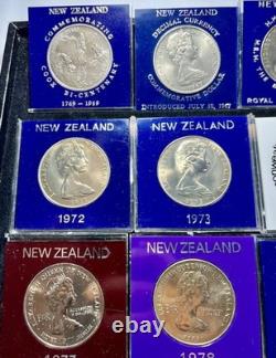 Collection Of 21 Coins NZ One Dollar /QUEEN 1967/1986 British Commonwealth Games