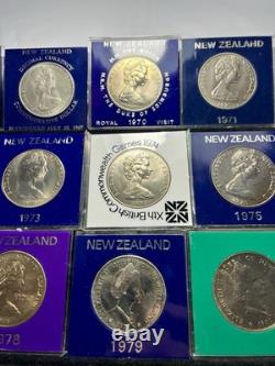 Collection Of 21 Coins NZ One Dollar /QUEEN 1967/1986 British Commonwealth Games