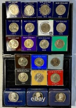 Collection Of 21 Coins NZ One Dollar /QUEEN 1967/1986 British Commonwealth Games