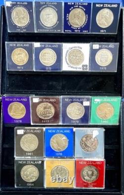 Collection Of 21 Coins NZ One Dollar /QUEEN 1967/1986 British Commonwealth Games