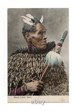 Colourised postcards with Maori imagery including Chiefs Rewi & Mohi (1900s)