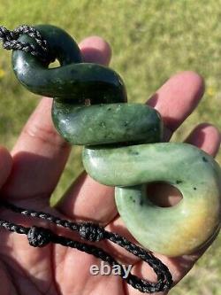 DEAN New Zealand Marsden Flower Jade Maori Pounamu'HUGE 3TONE QUADRUPULE' TWIST