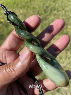 DEAN New Zealand Marsden Flower Jade Maori Pounamu'HUGE 3TONE QUADRUPULE' TWIST