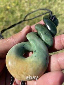 DEAN New Zealand Marsden Flower Jade Maori Pounamu'HUGE 3TONE QUADRUPULE' TWIST