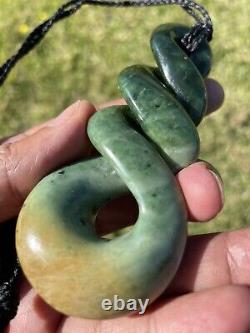 DEAN New Zealand Marsden Flower Jade Maori Pounamu'HUGE 3TONE QUADRUPULE' TWIST