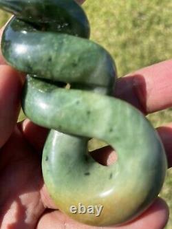 DEAN New Zealand Marsden Flower Jade Maori Pounamu'HUGE 3TONE QUADRUPULE' TWIST