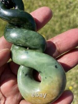 DEAN New Zealand Marsden Flower Jade Maori Pounamu'HUGE 3TONE QUADRUPULE' TWIST