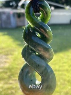 DEAN New Zealand Marsden Flower Jade Maori Pounamu'HUGE 3TONE QUADRUPULE' TWIST