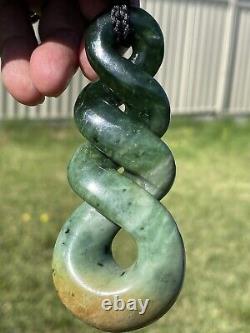 DEAN New Zealand Marsden Flower Jade Maori Pounamu'HUGE 3TONE QUADRUPULE' TWIST