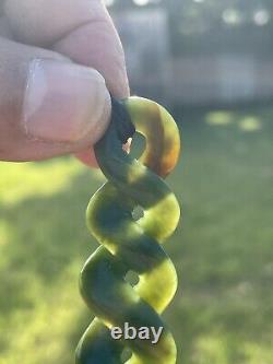 DEAN's New Zealand Maori Pounamu TOTOWEKA Banded MARSDEN JADE QUADRUPULE TWIST