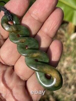 DEAN's New Zealand Maori Pounamu TOTOWEKA Banded MARSDEN JADE QUADRUPULE TWIST