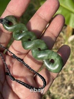 DEAN's New Zealand Maori Pounamu TOTOWEKA Banded MARSDEN JADE QUADRUPULE TWIST