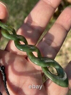 DEAN's New Zealand Maori Pounamu TOTOWEKA Banded MARSDEN JADE QUADRUPULE TWIST