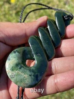 DEANs New Zealand Dark MARSDEN FLOWER JADE Maori Pounamu 2 TONE QUADRUPULE TWIST