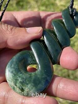 DEANs New Zealand Dark MARSDEN FLOWER JADE Maori Pounamu 2 TONE QUADRUPULE TWIST