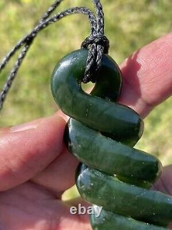 DEANs New Zealand Dark MARSDEN FLOWER JADE Maori Pounamu 2 TONE QUADRUPULE TWIST