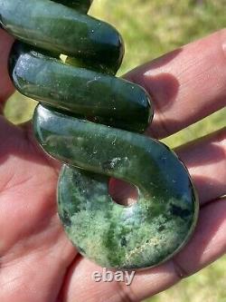 DEANs New Zealand Dark MARSDEN FLOWER JADE Maori Pounamu 2 TONE QUADRUPULE TWIST