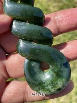 DEANs New Zealand Dark MARSDEN FLOWER JADE Maori Pounamu 2 TONE QUADRUPULE TWIST