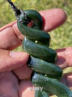 DEANs New Zealand Dark MARSDEN FLOWER JADE Maori Pounamu 2 TONE QUADRUPULE TWIST