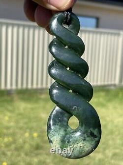 DEANs New Zealand Dark MARSDEN FLOWER JADE Maori Pounamu 2 TONE QUADRUPULE TWIST