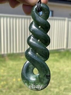 DEANs New Zealand Dark MARSDEN FLOWER JADE Maori Pounamu 2 TONE QUADRUPULE TWIST