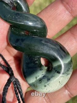 DEANs Superb 2 TONE JADE Maori Pounamu NZ Nephrite Greenstone PLUMP DOUBLE TWIST