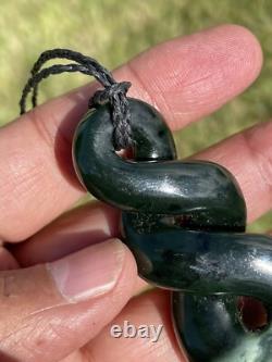 DEANs Superb 2 TONE JADE Maori Pounamu NZ Nephrite Greenstone PLUMP DOUBLE TWIST
