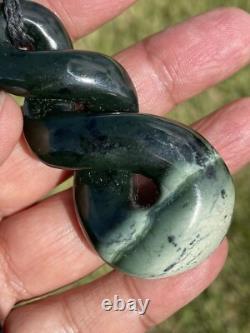 DEANs Superb 2 TONE JADE Maori Pounamu NZ Nephrite Greenstone PLUMP DOUBLE TWIST