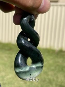 DEANs Superb 2 TONE JADE Maori Pounamu NZ Nephrite Greenstone PLUMP DOUBLE TWIST