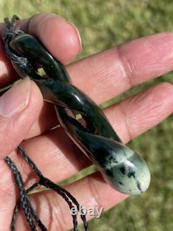 DEANs Superb 2 TONE JADE Maori Pounamu NZ Nephrite Greenstone PLUMP DOUBLE TWIST