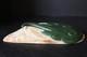 Dark Green Fine New Zealand Nephrite Skate Sculpture & Contrasting Jade Base