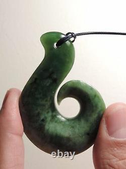 Dark/Light Green ARAHURA JADE Maori Pounamu NEPHRITE Dean Hetherington FISH HOOK