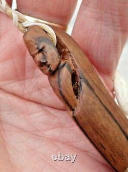 David Taylor Signed Nz Deer Bone Maire Wood Artefact Like Maori Pa Kahawai Hook