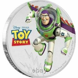 Disney Pixar Woody & Buzz Lightyear 1 Oz Silver Coins Nice Wood Boxes New. 999 2
