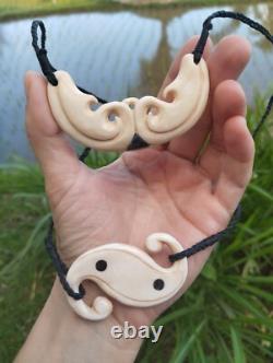 Double Koru Mana Flow Maori Pendant Hand Carved New Zealand Hei Taonga