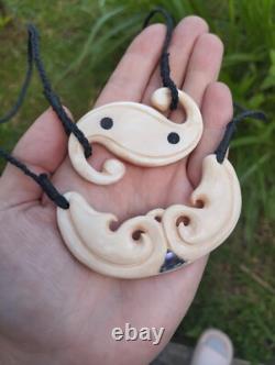 Double Koru Mana Flow Maori Pendant Hand Carved New Zealand Hei Taonga